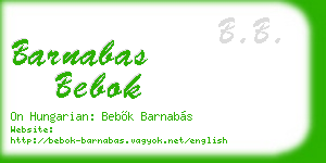 barnabas bebok business card