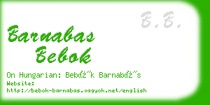 barnabas bebok business card